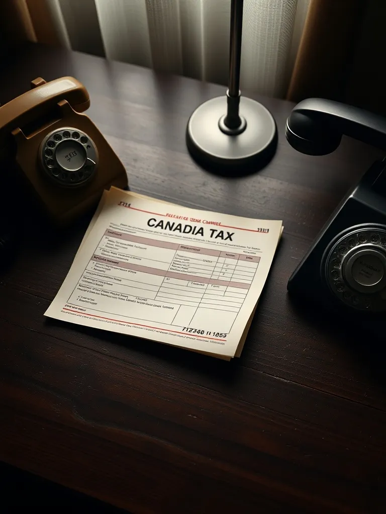 A vintage Canadian tax document from the 1970s lying on a da
