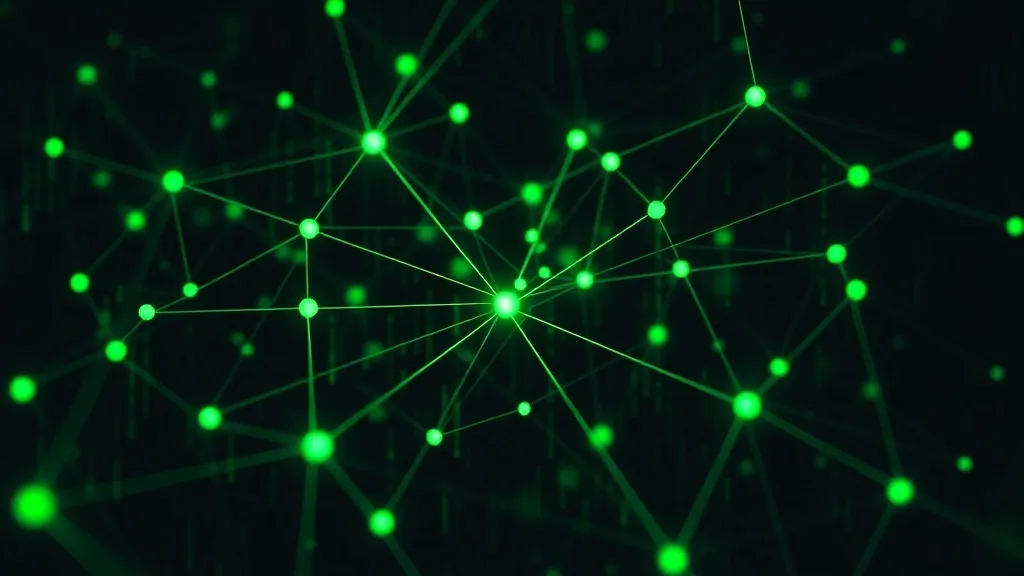 Abstract digital visualization of network nodes and connecti